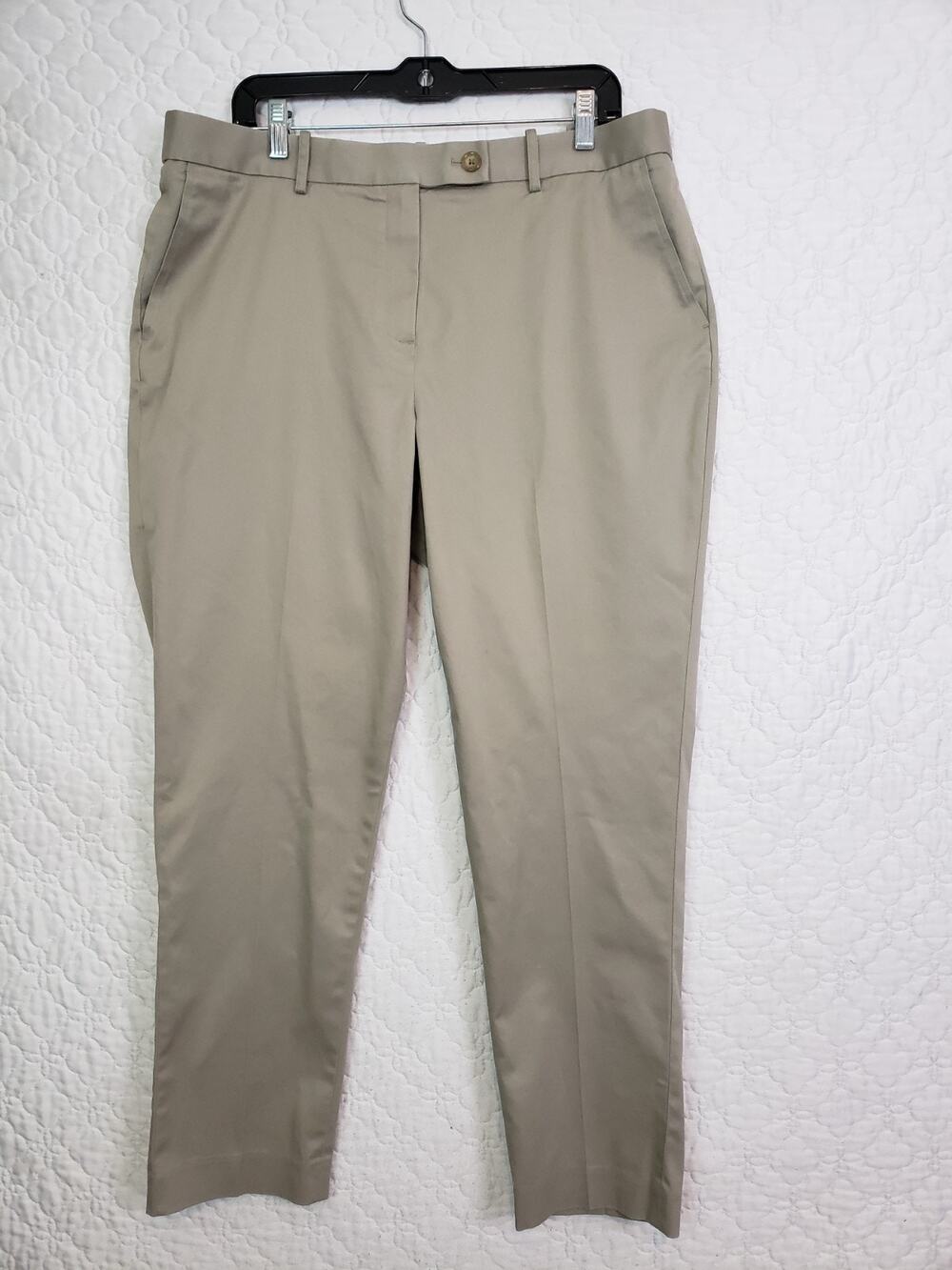 BROOKS BROTHERS Advantage Chino Stretch Womens Pants Size 16 Khaki Office Siren